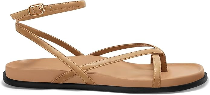 Coutgo Women's Strappy Flat Sandals | Amazon (US)