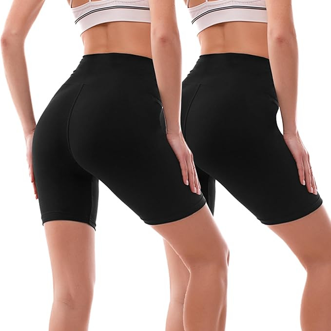 Ipletix 2 Pack Biker Shorts Women, 6" High Waisted Yoga Running Workout Spandex Shorts | Amazon (US)