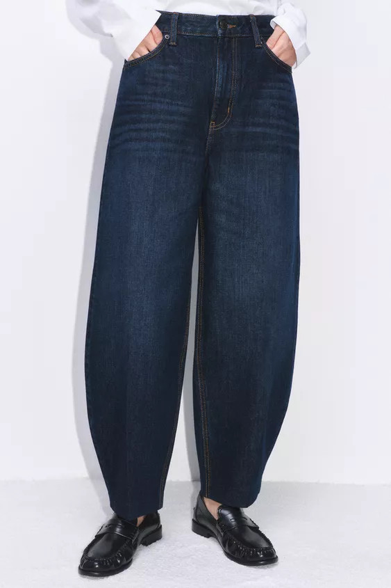 ZW COLLECTION HIGH-WAIST BARREL JEANS | Zara US