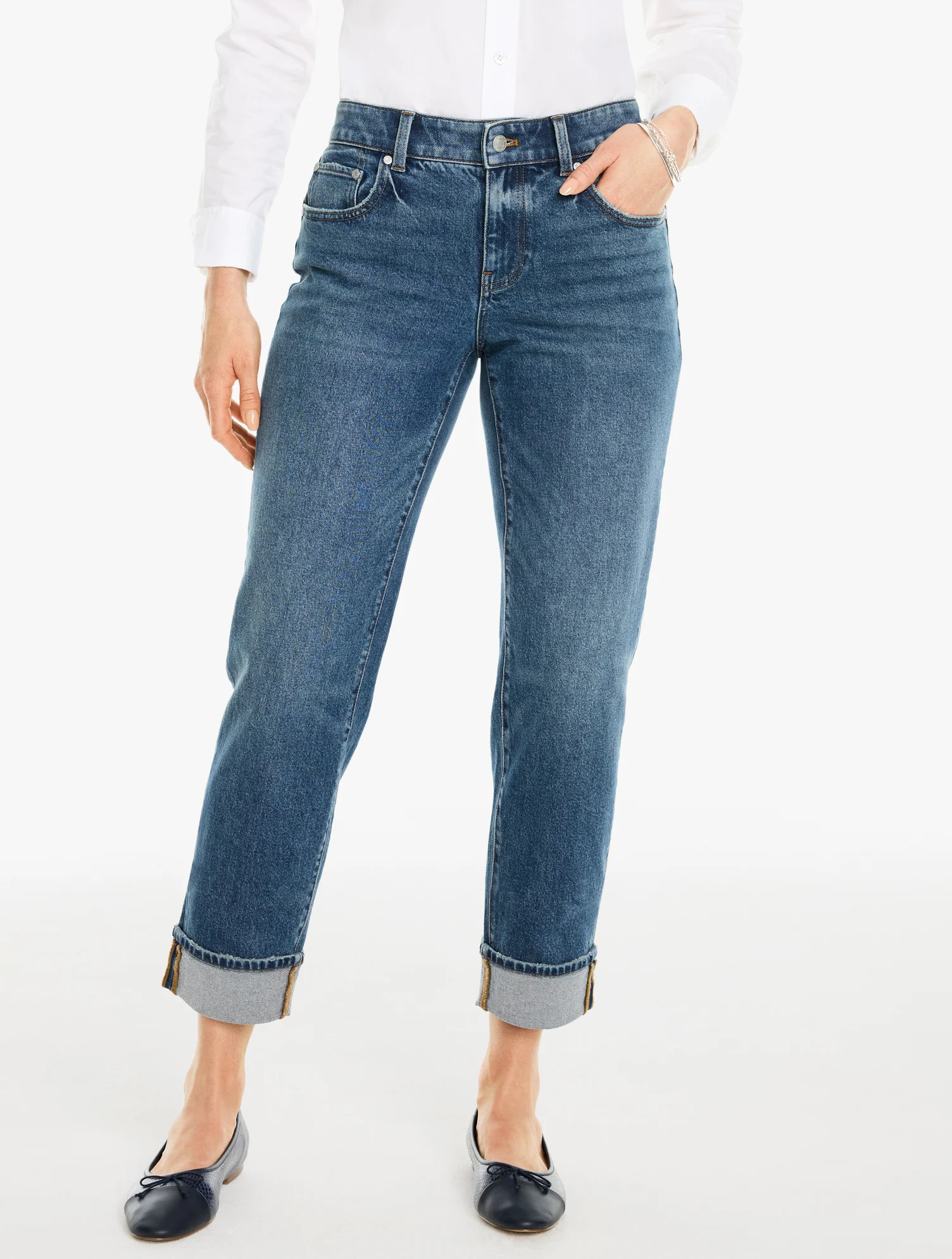 Petite - Everyday Relaxed Jeans - Beale Wash - 8 Talbots | Talbots