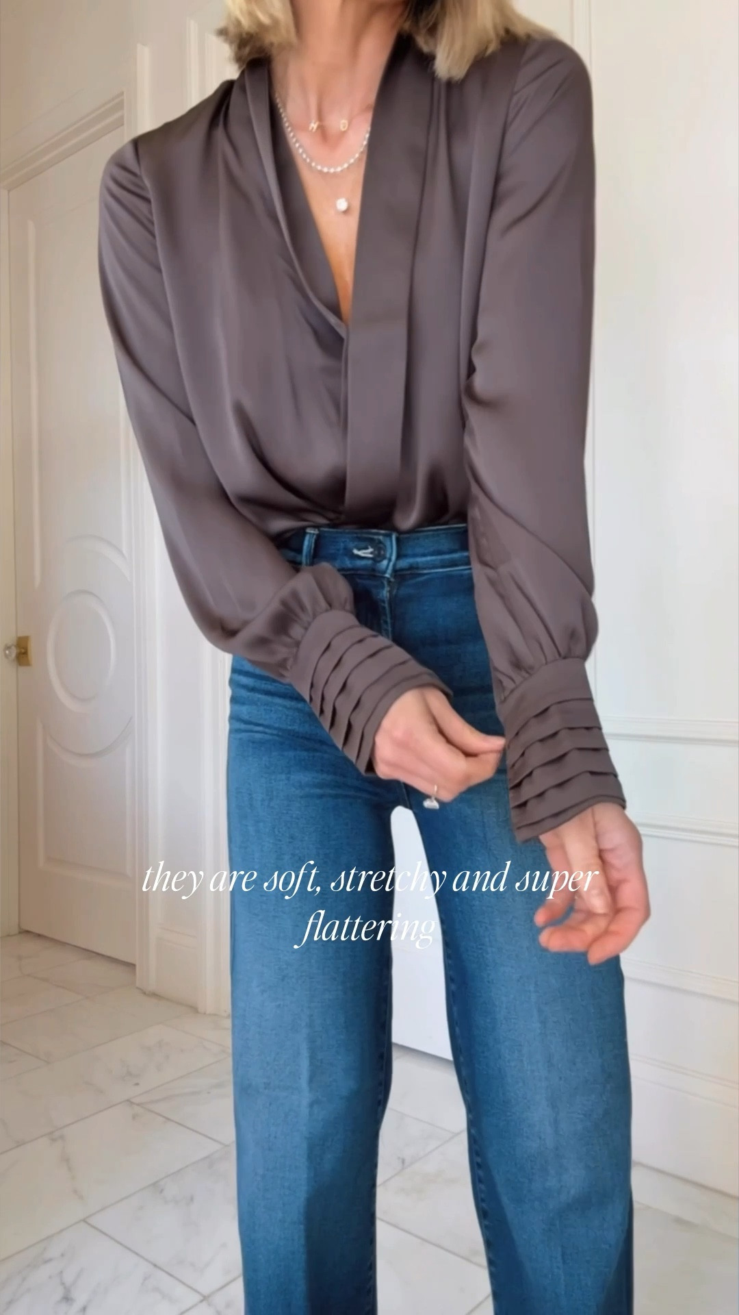 Viral wide leg jeans! High rise with stretch and fit tts 