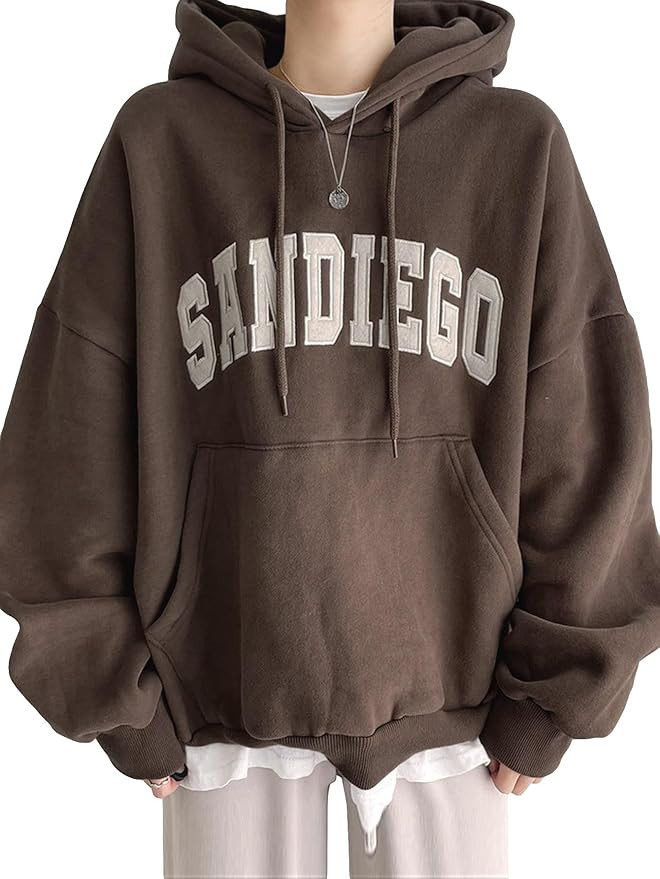 SOLY HUX Women's Letter Print Graphic Hoodies Drawstring Long Sleeve Pocket Pullover Oversized Sw... | Amazon (US)