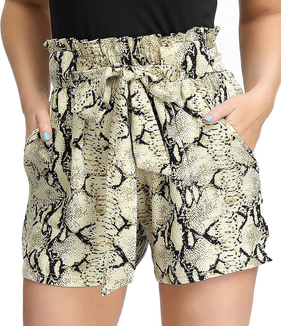 GRACE KARIN Women Bowknot Tie Waist Summer Casual Shorts with Pockets | Amazon (US)