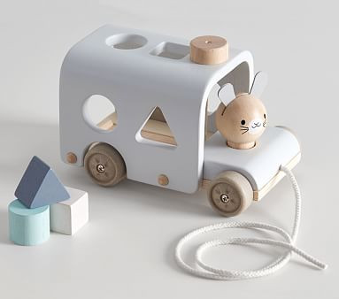 Plan Toys x pbk Bunny Sorting Bus | Pottery Barn Kids | Pottery Barn Kids