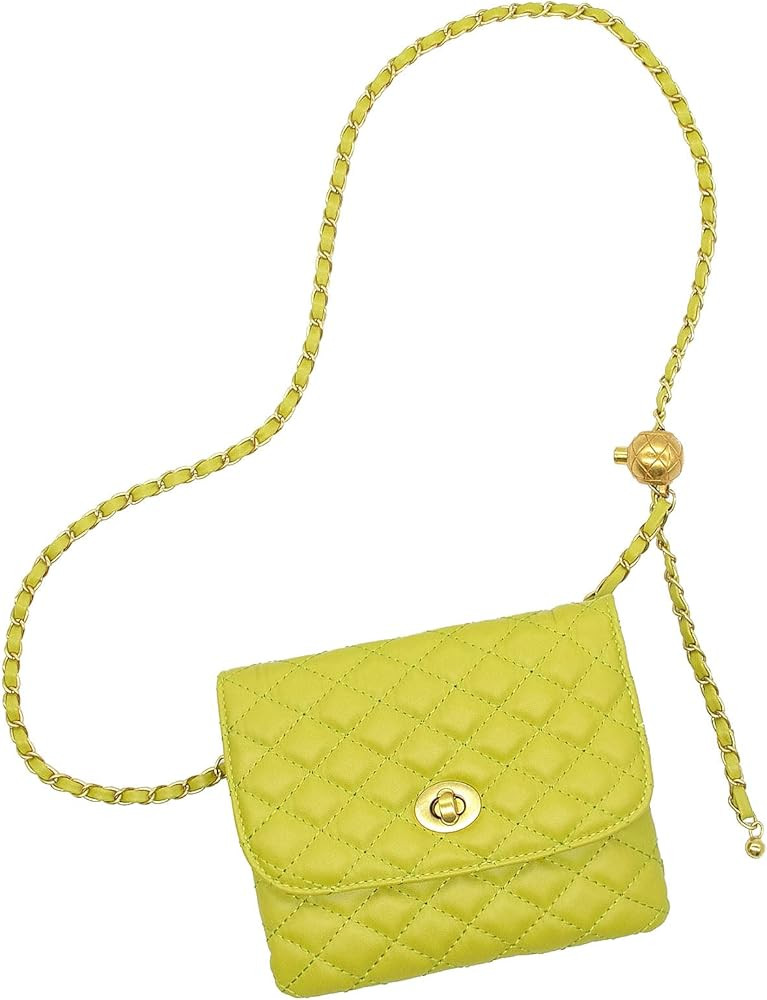 YAMEIZE PU Leather Chain Belt Bag for Women - Crossbody Waist Bag Fanny Pack Detachable Belt Chai... | Amazon (US)