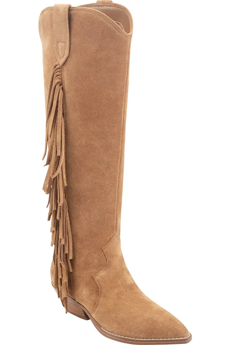 Marc Fisher LTD Mlanirey Fringe Western Boot in Medium Natural at Nordstrom, Size 8.5 | Nordstrom