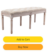 Kmax 45.3" Upholstered Dining Room Bench, Rustic Living Room Ottoman Bench with Carved Pattern & ... | Amazon (US)