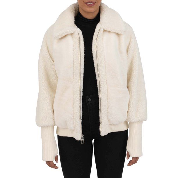Cyn & Luca Women's Oversized Faux Fur Jacket - Walmart.com | Walmart (US)