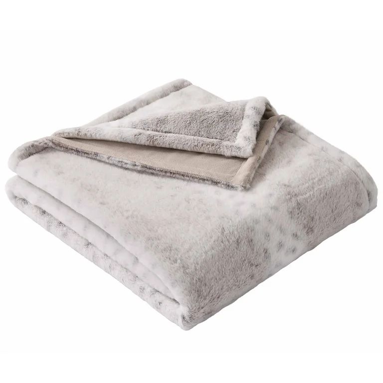 Better Homes & Gardens Snow Leopard Faux Fur Throw, 50"x72", Adult/Teen | Walmart (US)