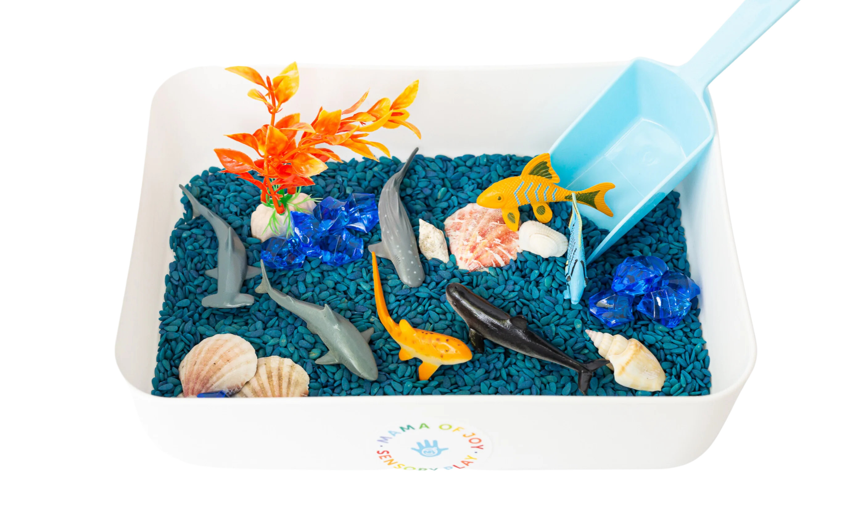 Shark Mini Sensory Bin | Mama of Joy Sensory Play