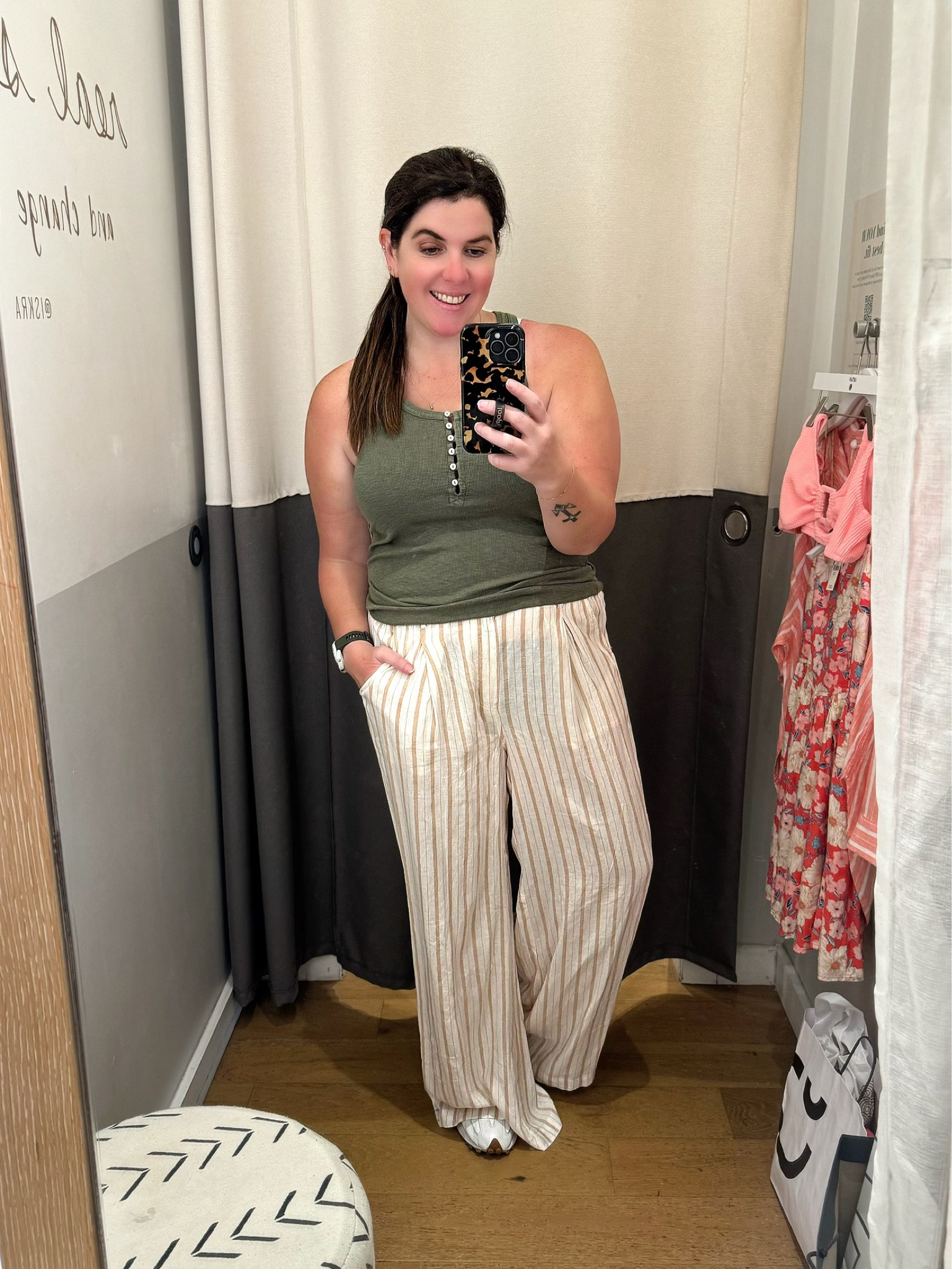 I’m not going to lie, I want to live in these pants! They are a lightweight linen and they feel like a dream on! If they were so sheer, I would suggest these could be worn in the office, but they would be super cute for an everyday look or a swim coverup! The tank and pants will both be part of the Spring Sale! 

#LTKstyletip #LTKSpringSale #LTKmidsize