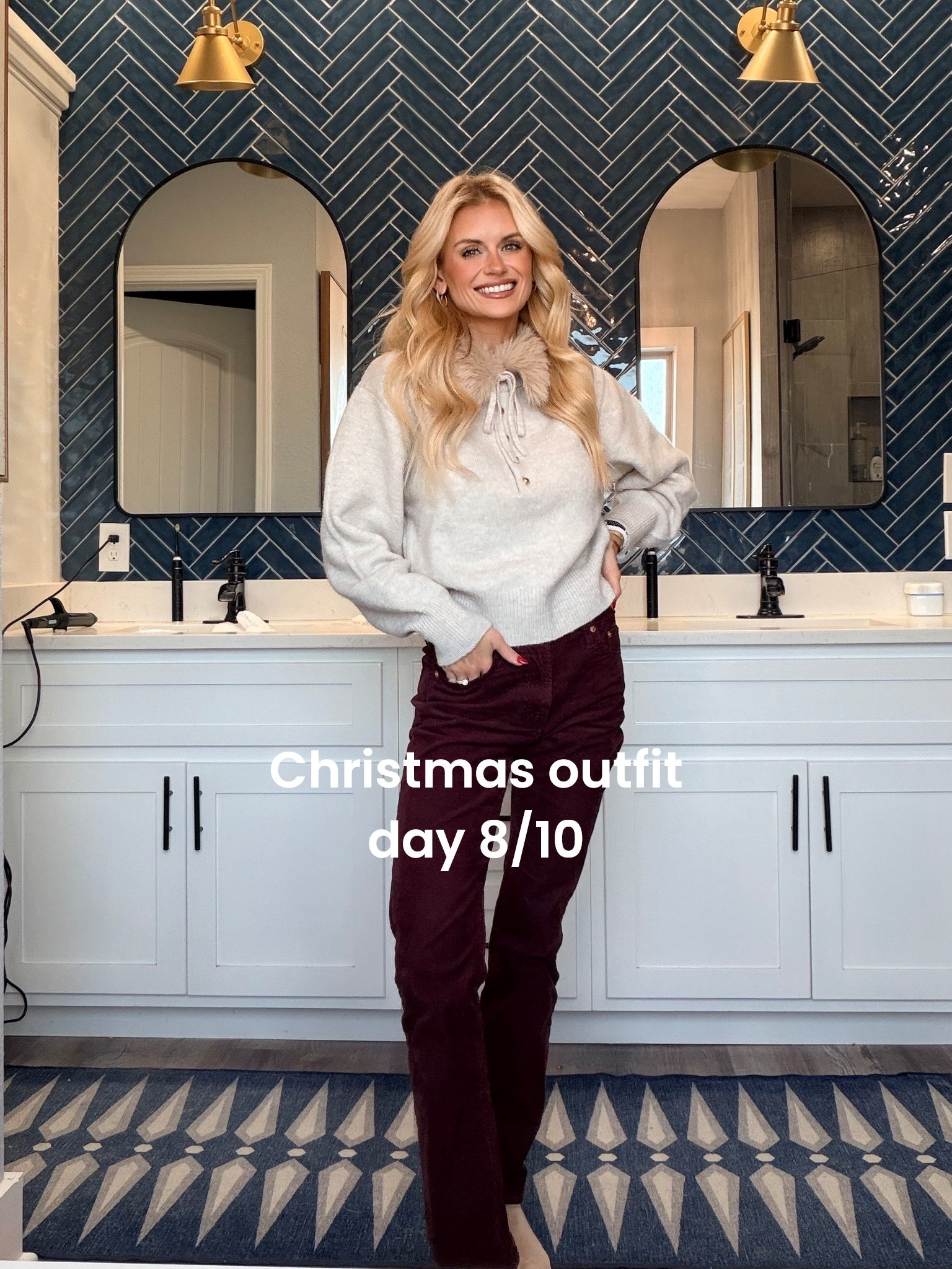 Minimally festive chairman’s outfit of the day : day 8/10. Christmas Day outfit, Christmas Eve outfit, what to wear for Christmas 

#LTKHoliday #LTKootd #LTKOver40
