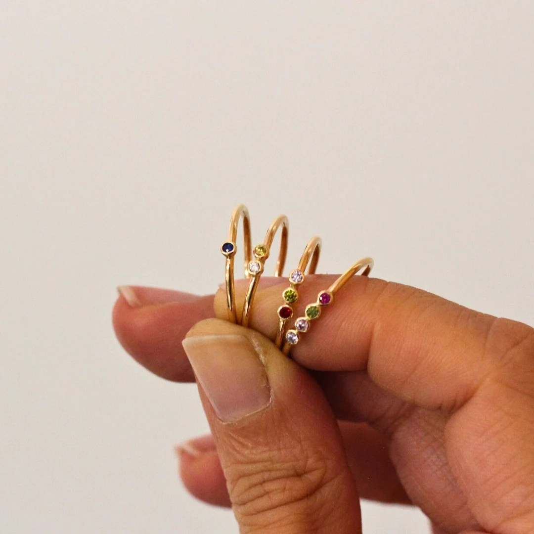 Gold Fill Birthstone Ring, Mothers Ring, Custom Birthstone Ring, Family Birthstone Ring, Birthsto... | Etsy (DACH)