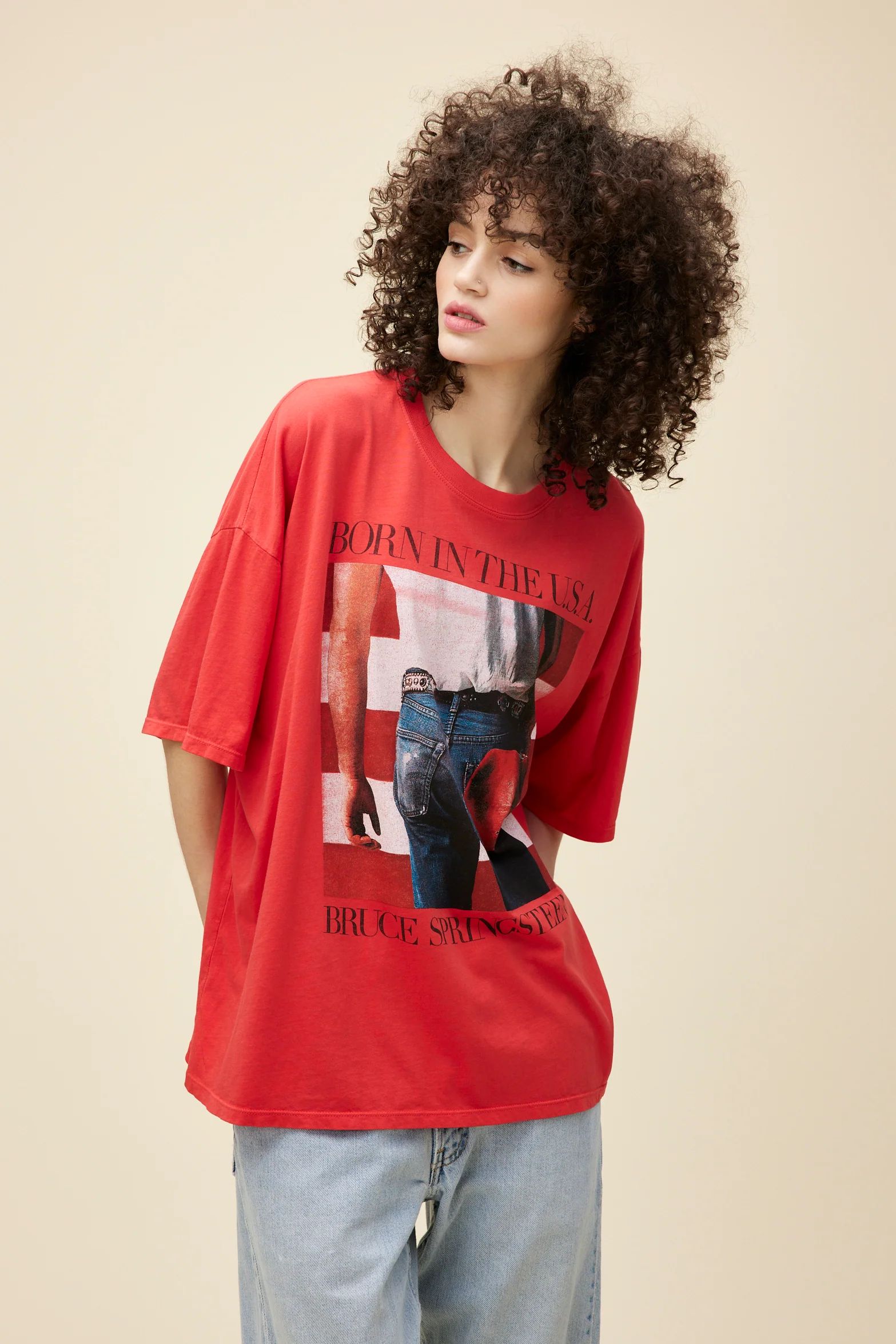 Bruce Springsteen Americana OS Tee in Vintage Red | Daydreamer