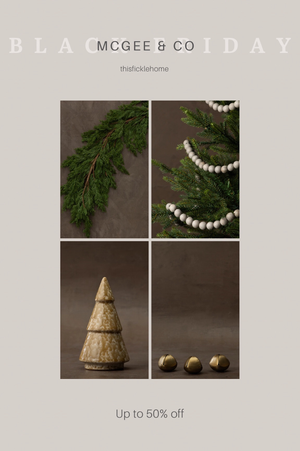 Holiday decor, Christmas decor, garland, bell place card holders, tree figurine, wooden beaded garland, McGee & Co.

#LTKCyberWeek #LTKhome #LTKHoliday