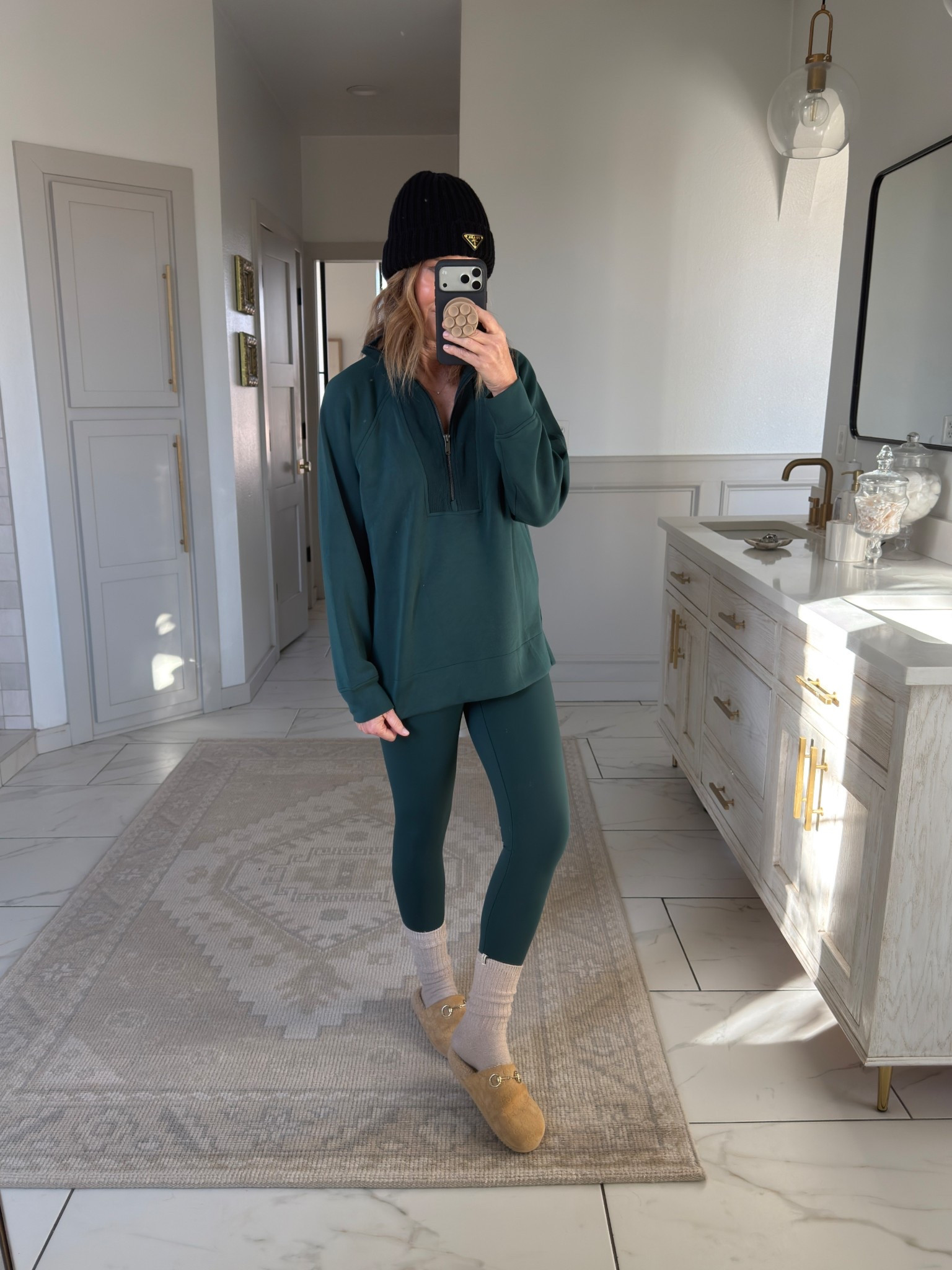 Wearing a medium top and medium leggings. Extra 30% off in cart 
Half zip brushed tunic air essentials 


#LTKActive #LTKOver40