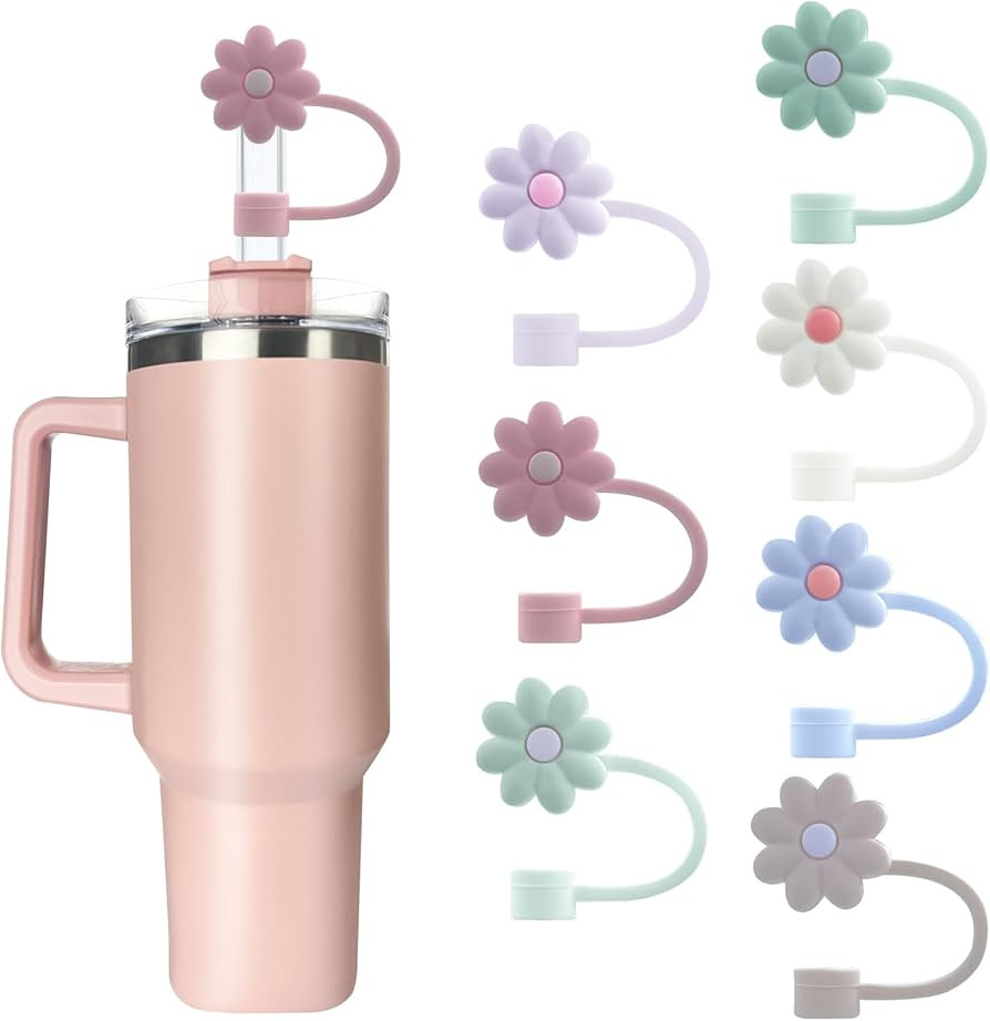 7Pcs 0.4in/10mm Diameter Silicone Straw Covers Cap Compatible with Stanley 20 30&40 Oz Cup, Straw... | Amazon (US)
