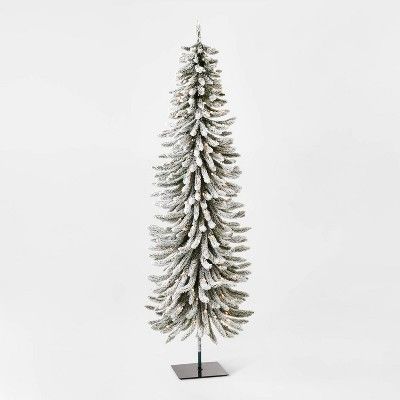 7ft Pre-lit Flocked Slim Alpine Artificial Christmas Tree Clear Lights - Wondershop™ | Target