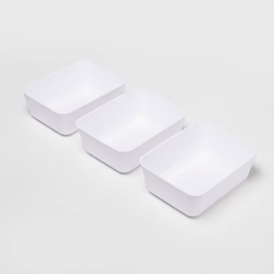 3pk Medium Storage Trays White - Room Essentials™ | Target