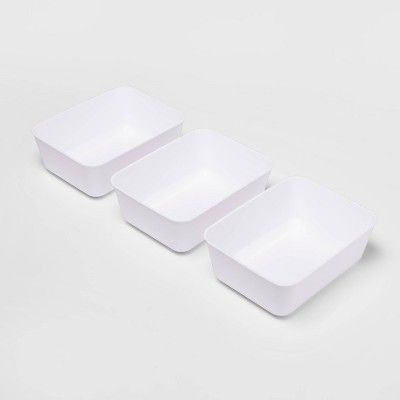 3pk Medium Storage Trays White - Room Essentials™ | Target