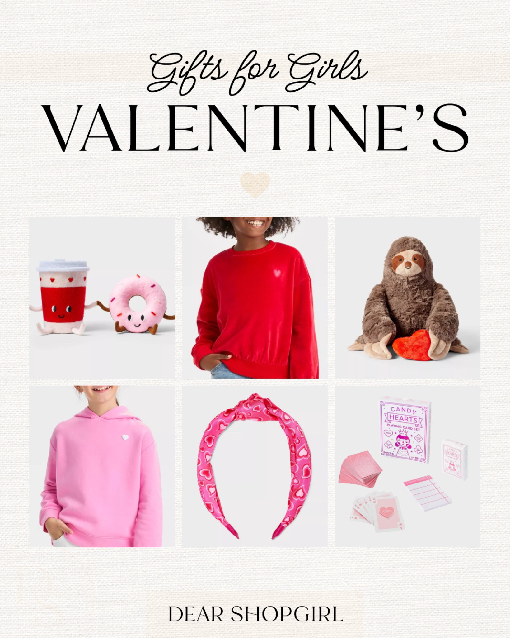 These Valentine’s stuffies are too cute!! That sloth! Target has the best selection of gifts for girls 💕 heart sweaters and sweatshirts, girls pink headband, valentines card game for kids, valentines toys

#LTKkids #LTKSeasonal #LTKGiftGuide