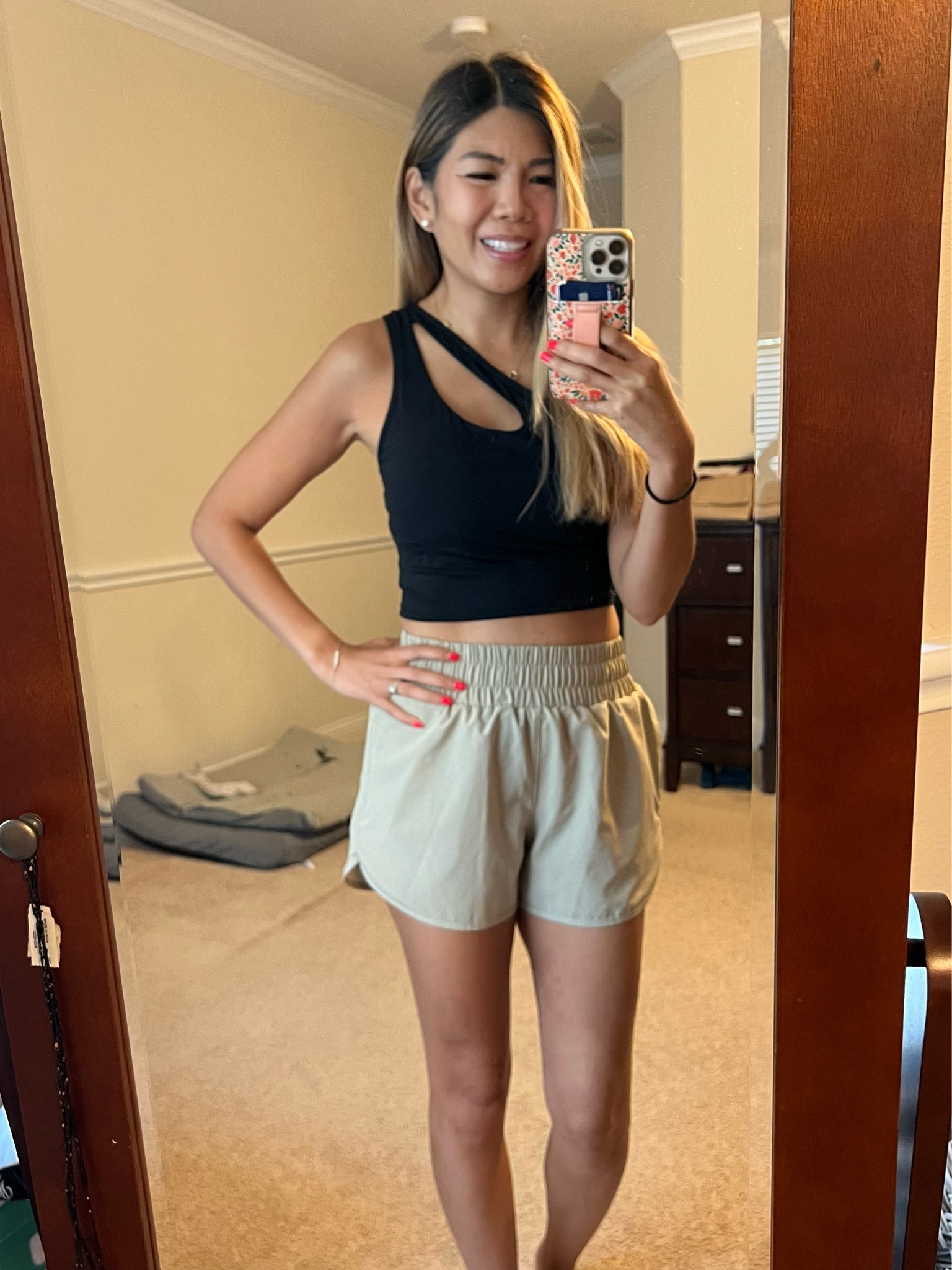 One shoulder asymmetrical sports bra / top - size small

shorts - size small 

I often get asked where I get both of these items, so I am finally posting it! :) 
