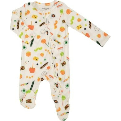 Halloween Candies 2 Way Zipper Footie, Ivory Multi | Maisonette