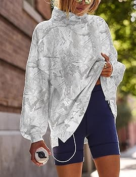 Women’s Oversized Sweatshirts Mockneck Sweatshirt Turtleneck Tops Loose Drop Shoulder Long Slee... | Amazon (US)