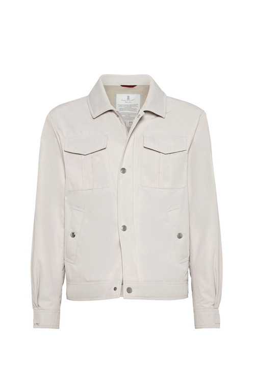 Brunello Cucinelli Bomber jacket with padding in Ivory at Nordstrom, Size 58 It | Nordstrom