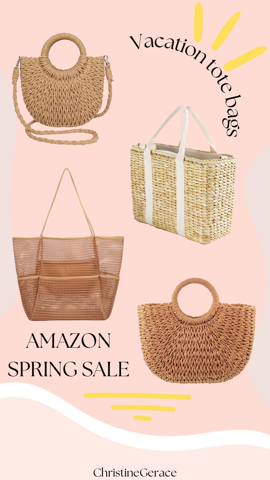 Found some pretty perfect tote bags on Amazon ! Vacation bag, travel bag, beach tote, Amazon finds, Amazon spring sale, spring break accessories 


Christinegerace 

#LTKTravel #LTKFindsUnder50 #LTKSaleAlert