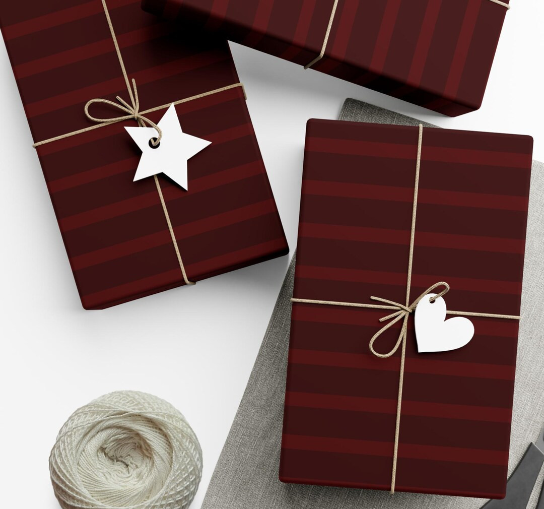 Red Striped Christmas Wrapping Paper Christmas Gift Wrap Paper Holiday Decorative Paper Wrapping ... | Etsy (US)