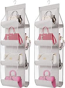 AARAINBOW 2 Packs Hanging Handbag Purse Organizer, 8 Pockets Purse Bag Organizer Wardrobe Closet ... | Amazon (US)