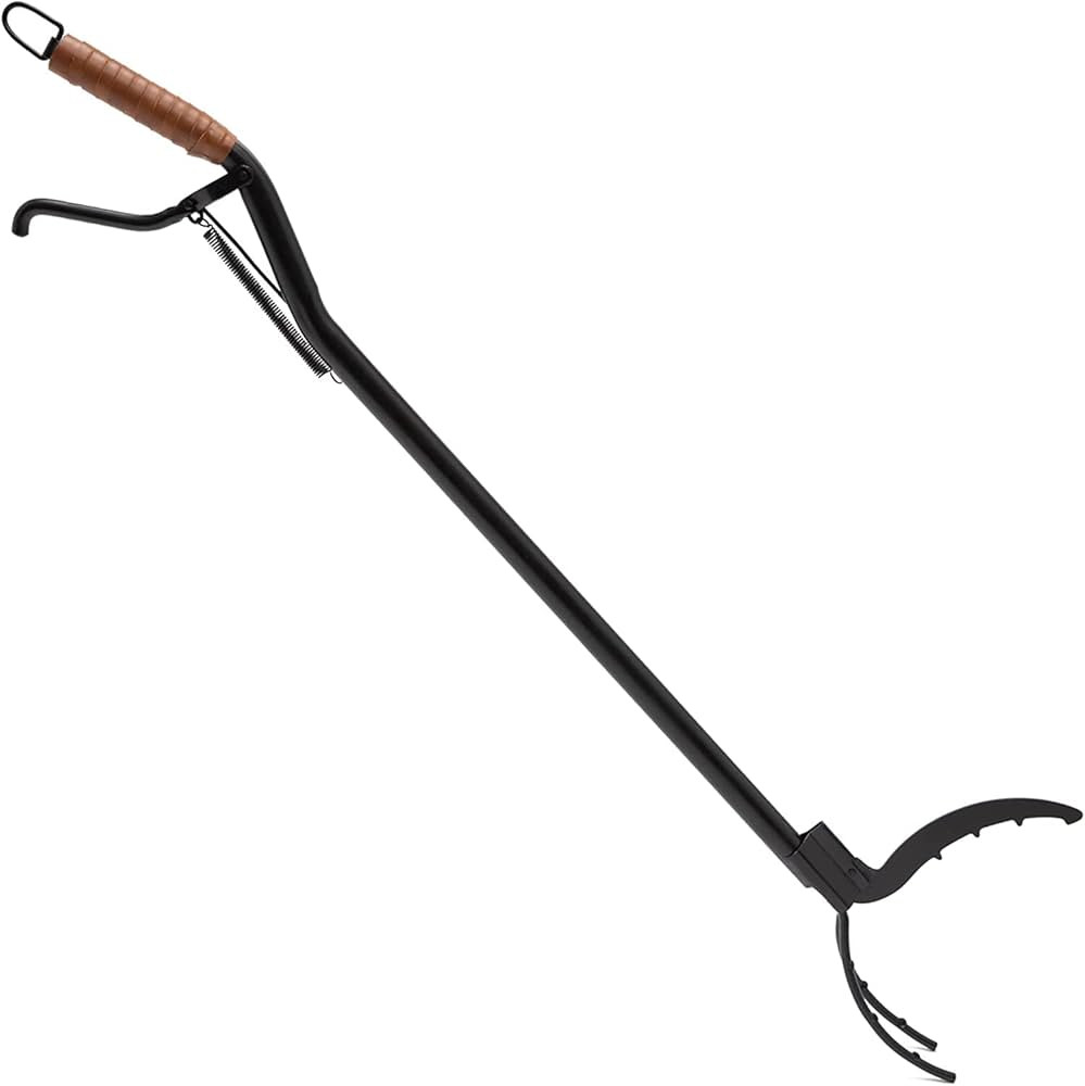 Dragonfire Log Grabber - 40" Long Fire Pit Tong with Durable Steel Shaft, Ergonomic Leatherette H... | Amazon (US)