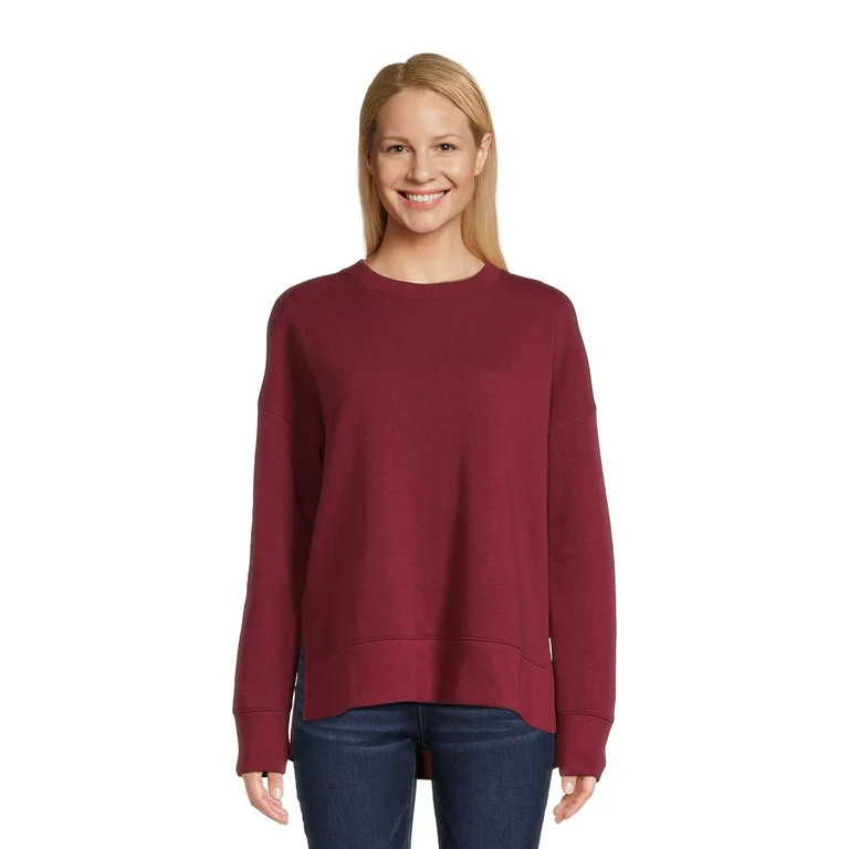 Time and Tru Women's High Low Pullover Sweatshirt, Sizes S-3XL | Walmart (US)