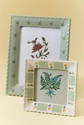 Georgia Floral Ceramic Frame | Anthropologie (US)
