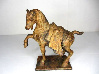 Horse Bronze Brass Sculpture Trojan Mid Century Modern MCM Office Minimalist  | eBay | eBay US