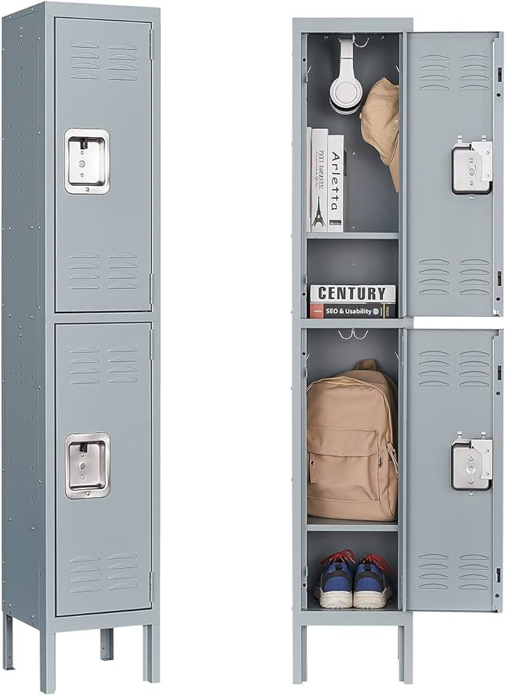 Metal Lockers for Employees Steel Storage Locker with 2 Doors for Office School Gym Metal Storage... | Amazon (US)