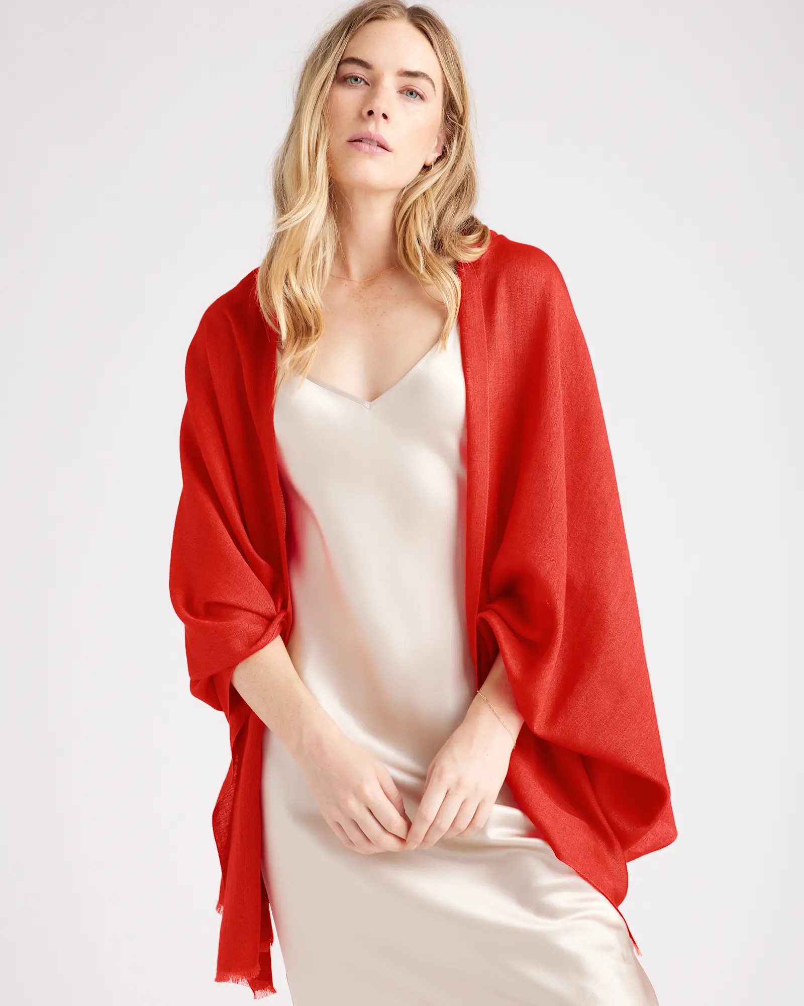 Featherweight Cashmere Silk Frayed Edge Scarf | Quince