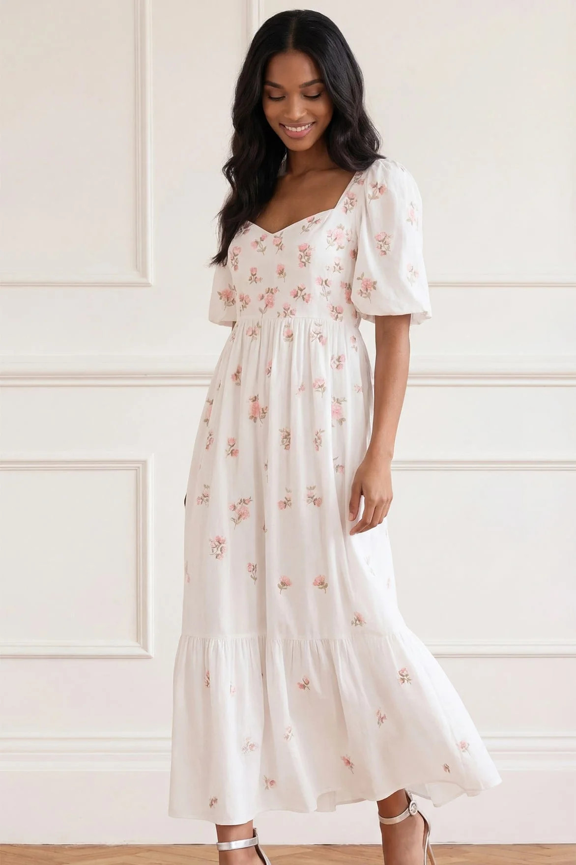 Flora Ditsy Cotton Ankle Gown | Needle & Thread