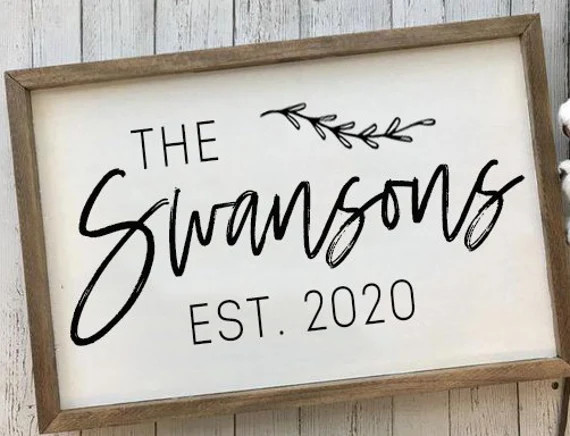 Last Name Farmhouse Wooden Sign, Family Name Wooden Sign, Housewarming Present, Rustic Chic Decor... | Etsy (US)