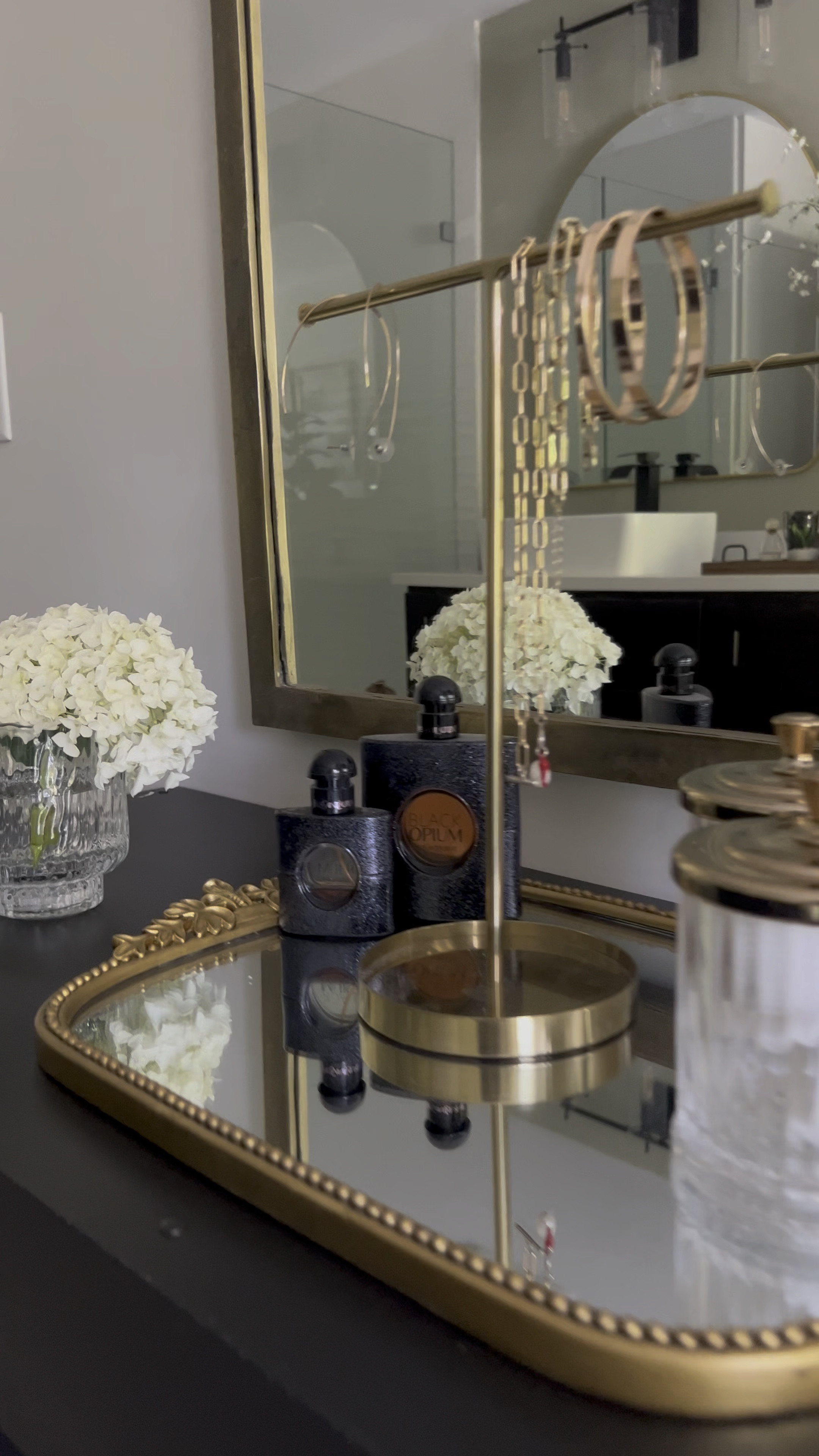 The current setup of my makeup vanity. The gleaming primrose vanity tray adds a touch of elegance! 
Bathroom, makeup essentials 

#LTKhome #LTKbeauty #LTKFind