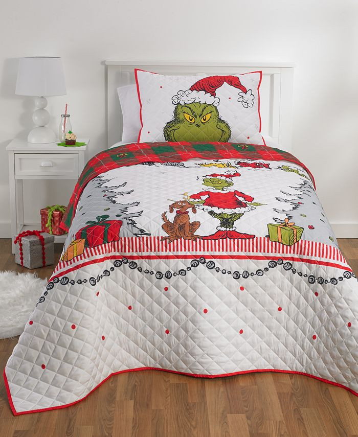 The Grinch 2-Pc. Twin Quilt Set & Reviews - Quilts & Bedspreads - Bed & Bath - Macy's | Macys (US)