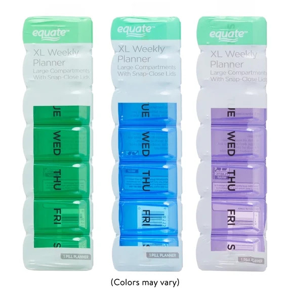 Equate XL AM/PM Weekly Pill Planner, 7.5" | Walmart (US)