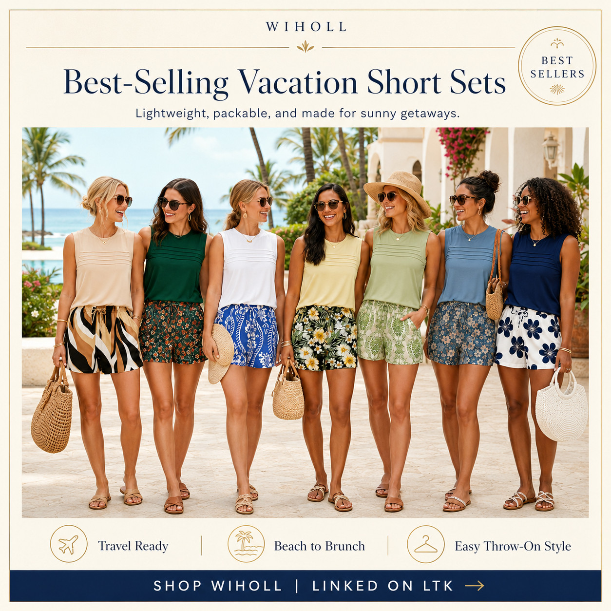 WIHOLL Summer Chic | 2 Piece Sleeveless Tops & High-Waisted, Wide Leg Loungewear Short Sets

WIHOLL Best-Selling vacation short sets for the kind of summer outfits you’ll actually be excited to pack!! ☀️ 

These lightweight matching short sets are perfect for beach vacations, resort mornings, cruises, lake weekends, pool days, tropical trips, casual brunch, sightseeing, coffee runs, and hot-weather days when you want to look cute without standing in front of your suitcase trying on five different outfits.

This is the easy throw-on set that solves the “what am I wearing today?” problem before the day even starts. 

The printed pull-on shorts bring that fun vacation feel, while the simple matching tops keep the outfit comfy, polished, and wearable for real plans — walking to breakfast, heading to the beach, shopping around a beach town, grabbing lunch, or relaxing after a day in the sun. 

Add sandals, sunglasses, gold jewelry, and a straw bag, and you have a full summer outfit that looks styled with almost no effort.

If you’re packing for a warm-weather trip, these are the sets that make sense because they’re lightweight, easy to rewear, cute for photos, comfortable for all-day plans, and simple enough to mix into your summer travel wardrobe without overpacking.

📌 SAVE this for the vacation short sets that make getting dressed on your trip way too easy.

↓ Everything is linked!

#LTKActive #LTKSaleAlert #LTKTravel
