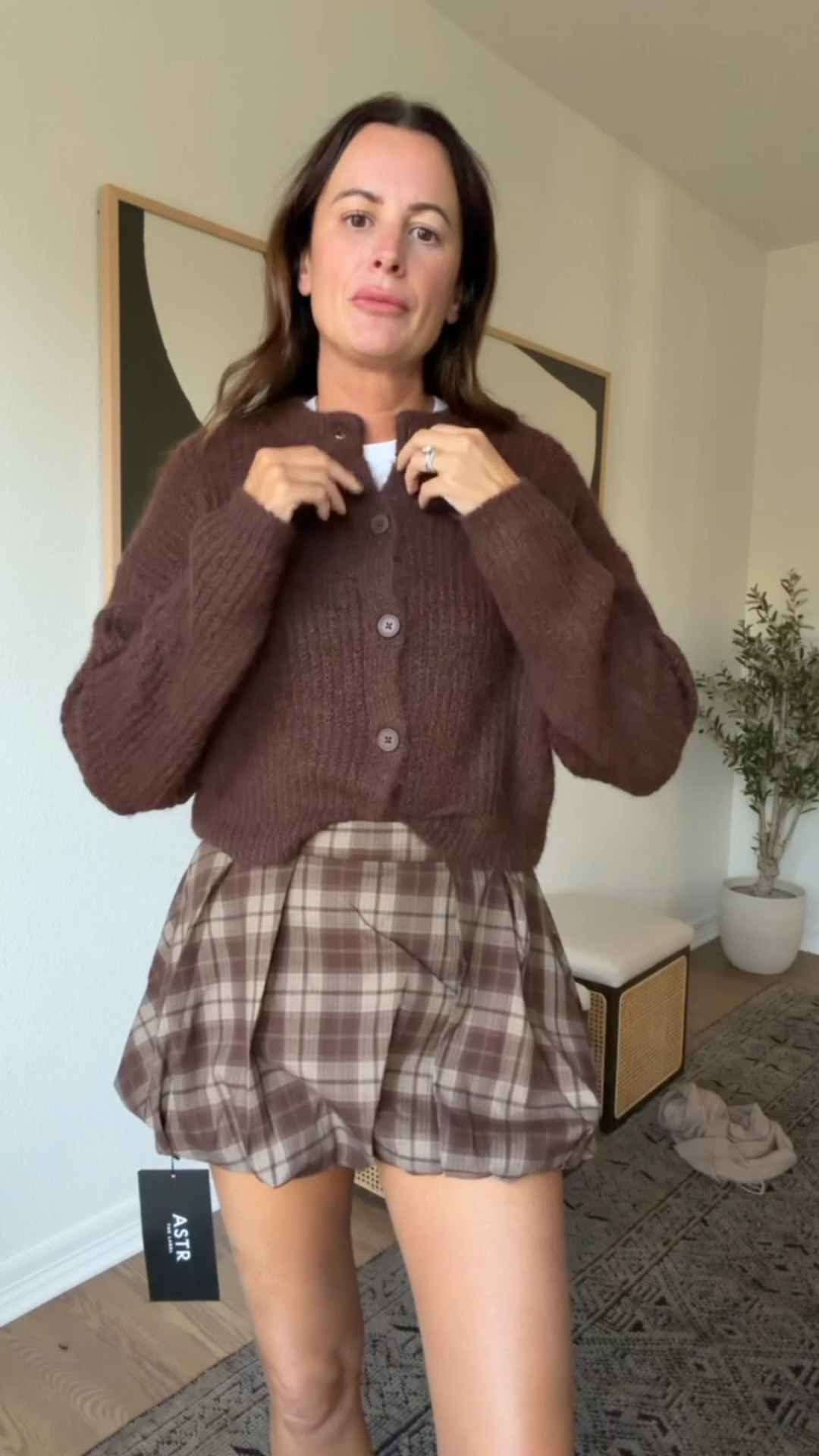 Love this plaid bubble skirt, so if you’re shorter than me, grab it!  So cute with this cardigan, which is on sale!! 

#LTKSeasonal #LTKFindsUnder100 #LTKStyleTip

#LTKFindsUnder50 #LTKSaleAlert #LTKootd