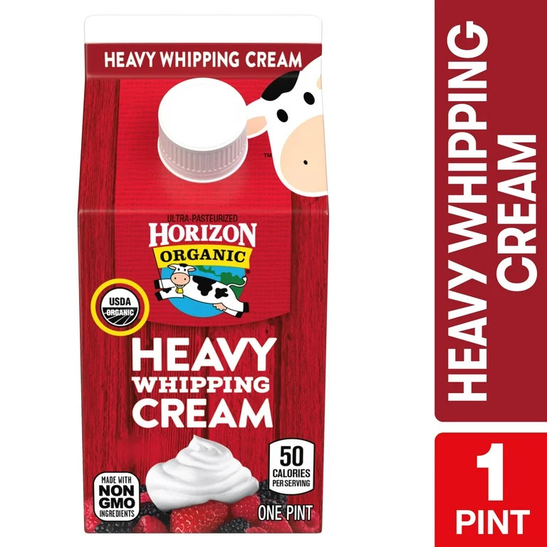 Horizon Organic Heavy Whipping Cream Pint Carton, 16 fl oz | Walmart (US)