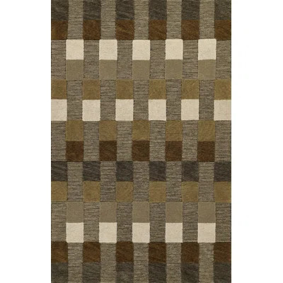 Fletcher Hand Tufted Wool Striped Brown Area Rug 5' X 8' | Wayfair North America