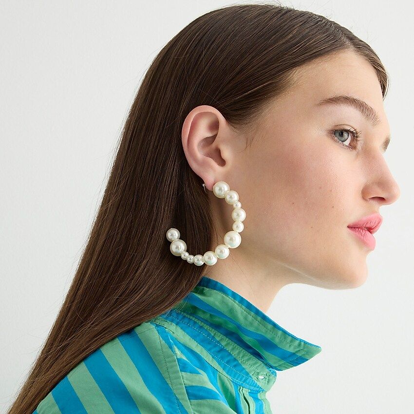 Mixed pearl hoops | J.Crew US