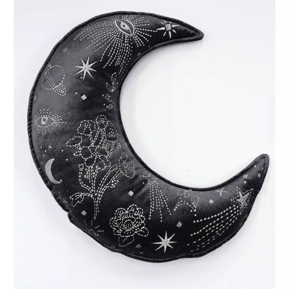 Celestial Garden Embroidered Moon Shape Decorative Pillow | Target