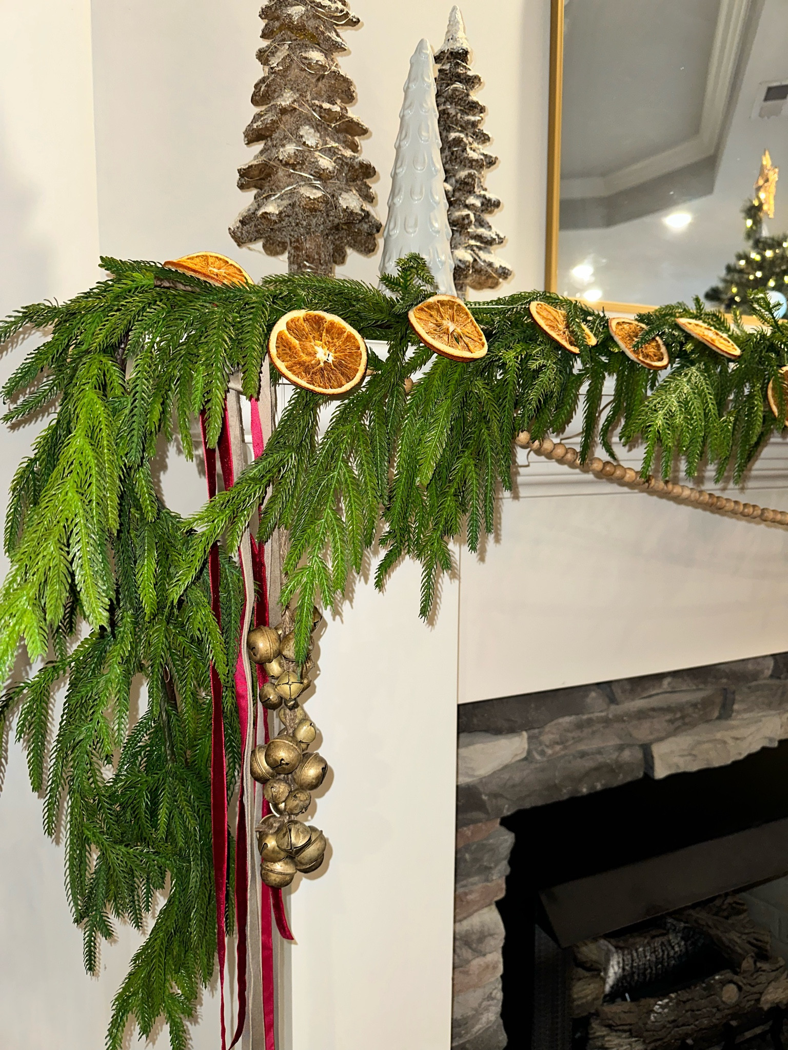Christmas mantle decorations with homemade dried orange garland! 

#LTKSeasonal #LTKhome #LTKHoliday